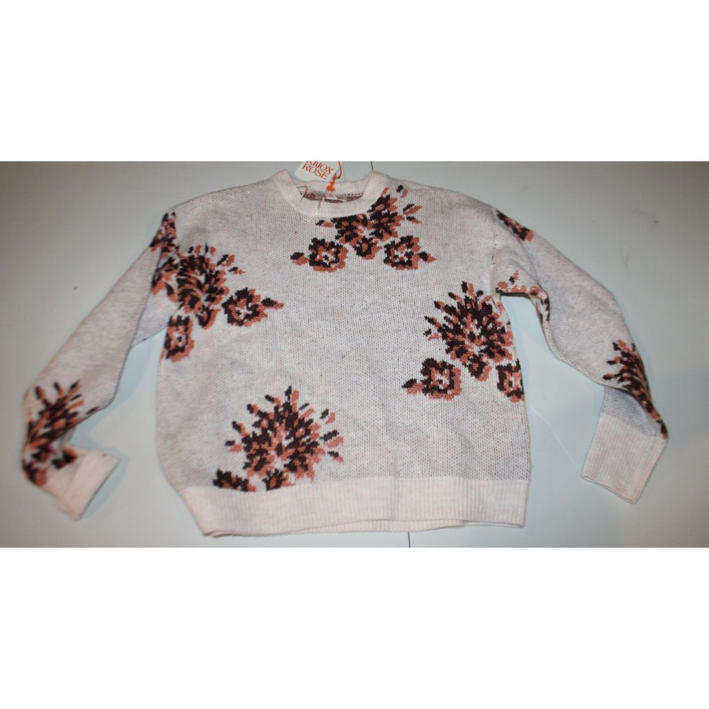 Knox Rose Sweater Womens XS Floral Pullover Business Casual Long-Sleeve